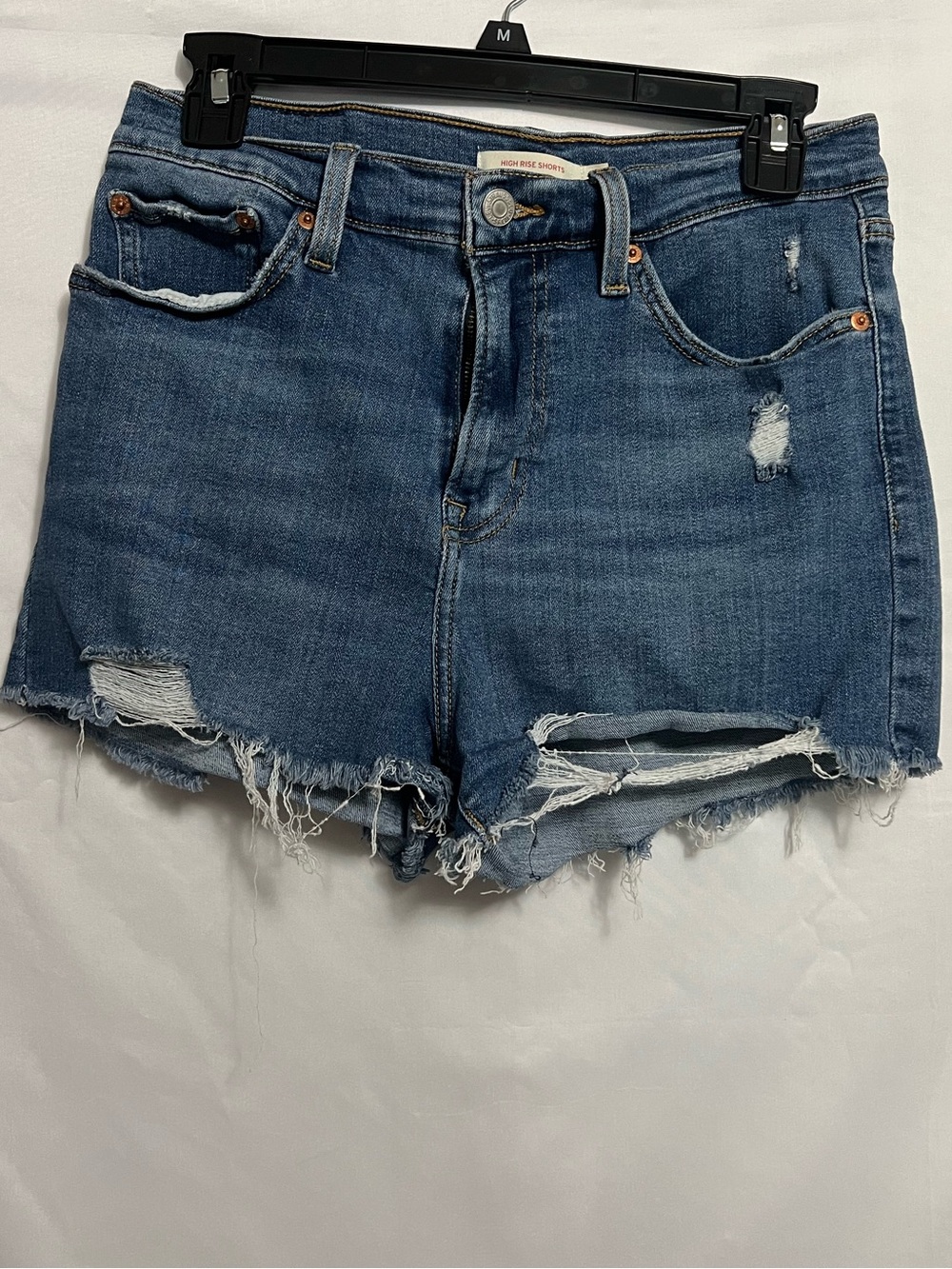 Levi’s High-Rise Distressed Denim Shorts